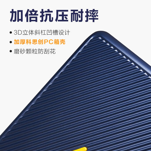 爱华仕斜杠行李箱20英寸小型拉杆箱登机箱科思创PC男女皮箱旅行箱星空蓝 商品图1