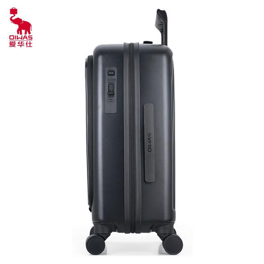 爱华仕前开盖商务行李箱男拉杆箱可充电20英寸登机箱旅行箱女密码箱6641 黑色 20英寸（登机箱） 商品图7