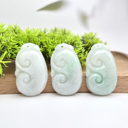 翡翠吊坠-绿底如意23*40#66D 商品图0