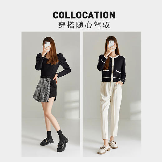 ZHR蝴蝶结乐福鞋女2023秋冬新款小皮鞋英伦风时尚百搭大头鞋子女 商品图9