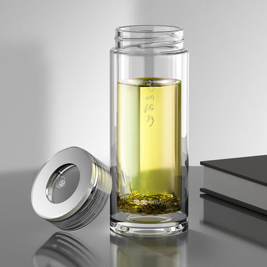 思宝官方旗舰店高山流水直筒男女士商务双层玻璃杯商场同款茶水杯 商品图6