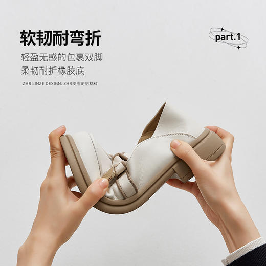 ZHR蝴蝶结乐福鞋女2023秋冬新款小皮鞋英伦风时尚百搭大头鞋子女 商品图10