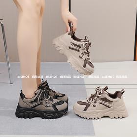 新品女士冬季加绒厚底百搭老爹鞋253B35559（W）