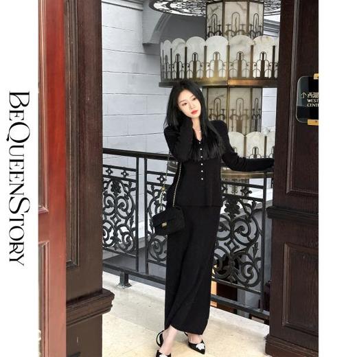 BeQueenStory【暖冬情人】优雅百搭羊驼毛马海毛纱线绵羊毛针织套装 商品图3