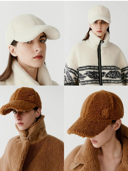 年后发 亏清无退换 纯圆正 小禾 针织羊剪毛 棒球帽 泰迪鸭舌帽 商品图2