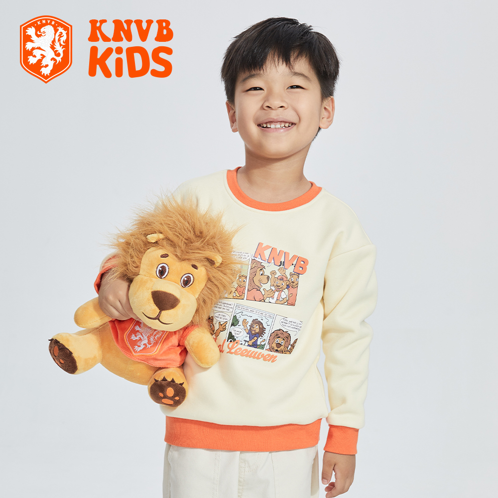 荷兰国家队官方商品｜儿童足球卫衣漫画圆领卡通卫衣撞色加绒球迷
