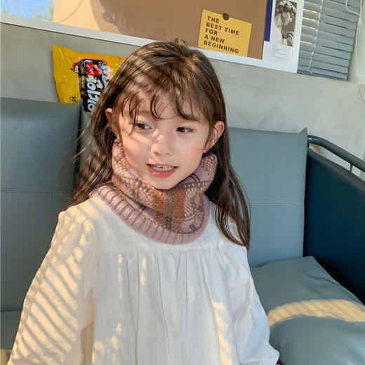 【秋意渐浓，宝宝倍暖】儿童围脖，手工织就，恰似温暖的拥抱。韩版时尚造型，男童女童皆宜，亲子潮流必备。细密毛线围巾，柔软舒适，贴心呵护每一寸娇嫩脆弱的肌肤！ 商品图2