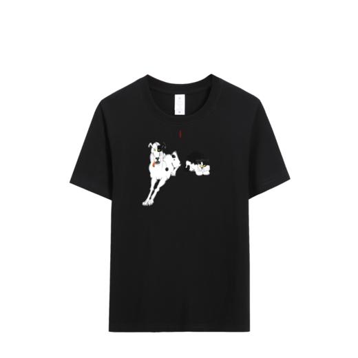 薛继业水墨猫230G重磅新疆长绒棉长袖 短袖白T恤纯男女圆领t桖 商品图1