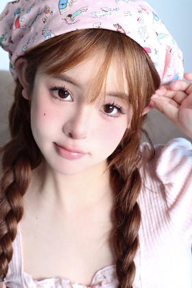 PuffGirl（Puff Girl）日抛 10片装  脸红兔兔 直径14.2mm着色13.6mm