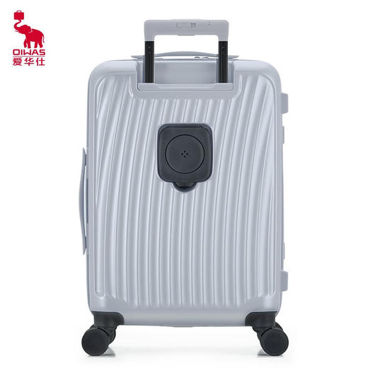 爱华仕前开盖商务行李箱男拉杆箱可充电20英寸登机箱旅行箱女密码箱6641 银色 20英寸（登机箱） 商品图1