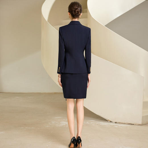IWY/藏青色时尚西装外套连衣裙女气质显瘦高档西服套裙前台正装233026C1+Q1 商品图3