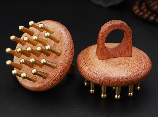 艾江山 经络刷 指环按摩桐木梳 商品图0