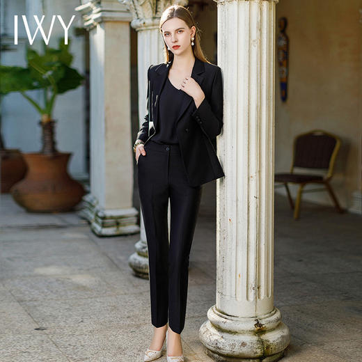 IWY/黑色高端职业装女套装西装秋冬新款职场面试经理工作服正装CP1876 商品图1