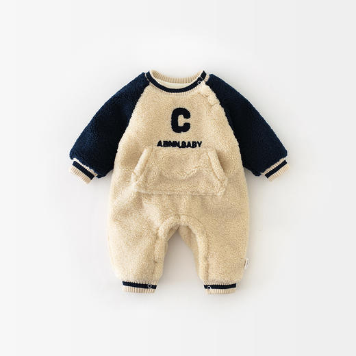 双12抢先购！【冬日必备！ 魔法般温暖】婴儿连体衣冬季冬装毛毛衣棉服，男女宝宝加绒儿童外出抱衣加厚爬服，加绒面料，穿上更暖和；巧妙设计，轻松穿脱 商品图5