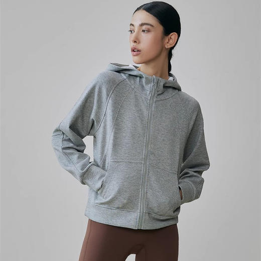 跃牌【瑜见伽人系列】休闲宽松拉链连帽上衣户外运动外套 YY7014 商品图1