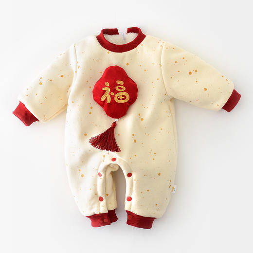 【福字连体衣！保暖加倍】宝宝冬季新款加绒加厚，新年年服婴幼儿中国风刺绣 充满浓浓年味，可拆卸流苏吊坠 柔软舒适手感 商品图5