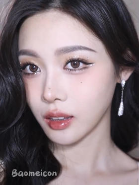 BAOMEICON·日抛  奶橘糖  14.0  <封封同款>  美神降临 | 清冷又华丽的钻光人鱼妆～满满秋冬氛围的焦糖橘棕狗狗眼～国产0-800度<一盒10片>