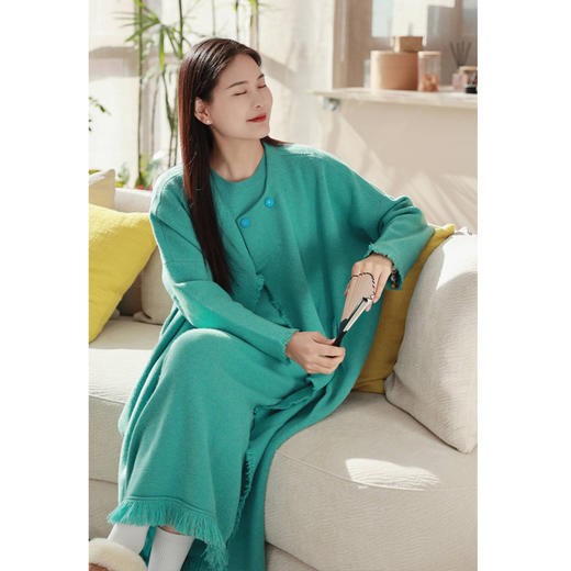 【线上专属】羊绒开衫（22815020-蒂芙尼蓝） 商品图2