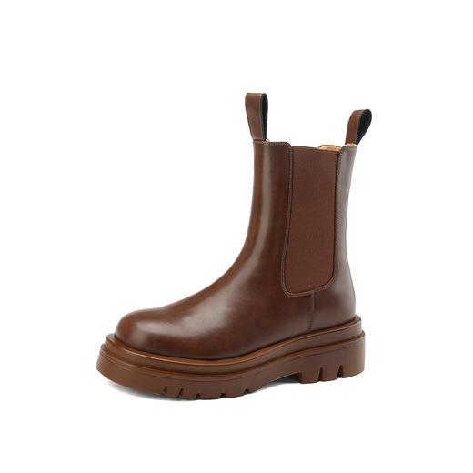 舒适保暖，纯色真皮羊羔毛里厚底短靴MSF-M7551-2 商品图14