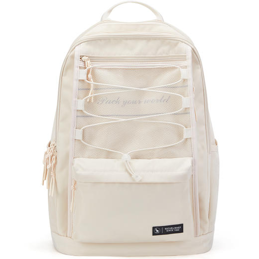 爱华仕电脑包男 15.6英寸双肩包女出差旅行通勤背包学生书包4712米白色 商品图0