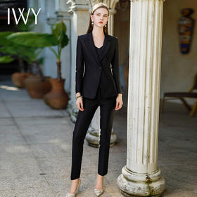 IWY/黑色高端职业装女套装西装秋冬新款职场面试经理工作服正装CP1876