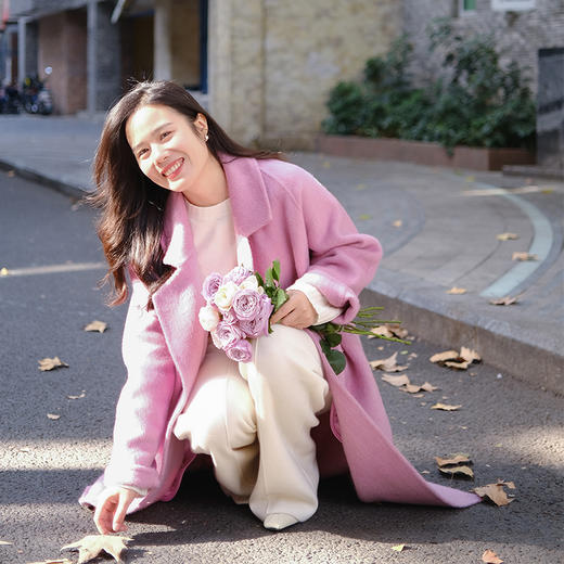 原价1299 秒杀520 ！！【现货】一姐“松弛新貌”高支桑蚕丝羊毛双面呢中长款大衣 商品图2