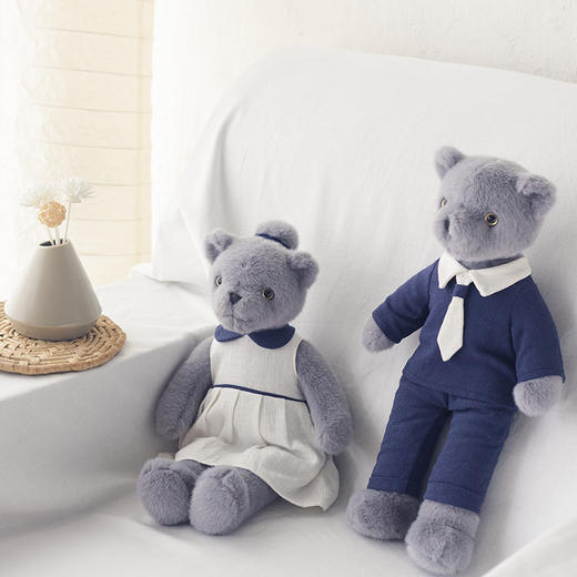 Dabron蓝灰色调毛绒玩具  领带款黑色金色随机 商品图3