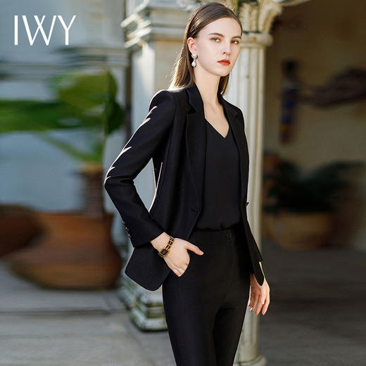 IWY/黑色高端职业装女套装西装秋冬新款职场面试经理工作服正装CP1876 商品图4