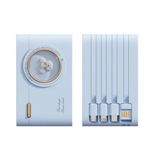 迷你卡通相机20000毫安自带4线充电宝快充大容量移动电源 商品图4