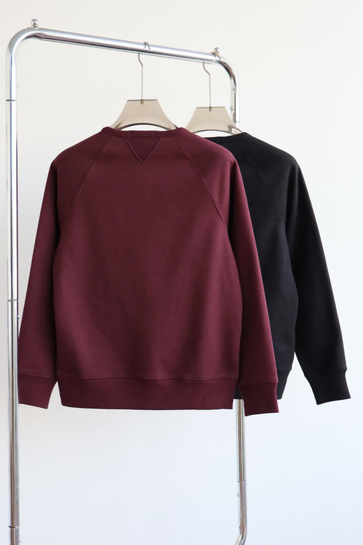 只剩黑色勒 R.L 成衣染色加绒布 复古口袋圆领卫衣 WY771 商品图4