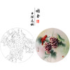 【大彩图】龚雪青工笔画白描底稿圆形小品《葡萄红雀图》临摹勾线花鸟线稿XQ01 商品缩略图0