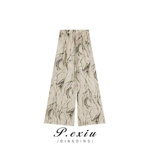 01-1潘依绣丁丁宠粉夏季新款水墨风宽松时尚阔腿休闲裤 K1529 商品图1