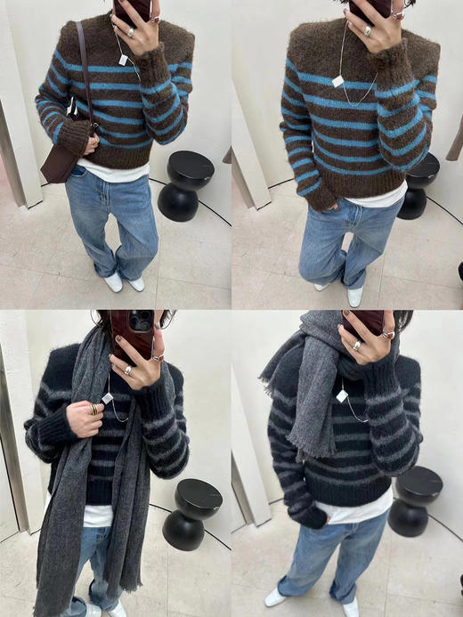 HIDEMI 水洗做旧感高品相单宁牛仔直筒裤 商品图1