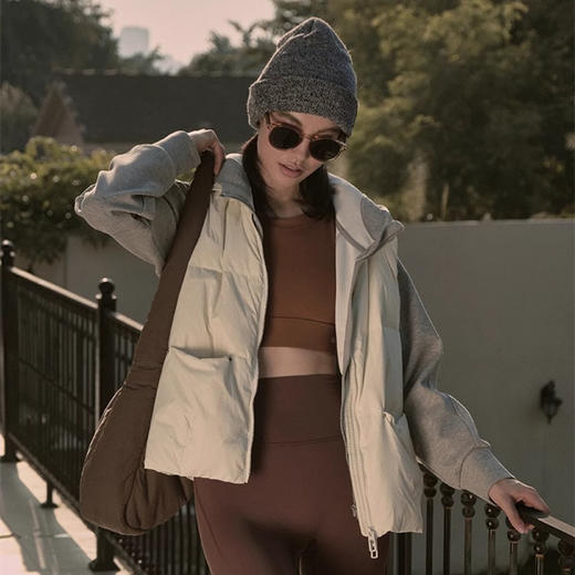 跃牌【瑜见伽人系列】休闲宽松拉链连帽上衣户外运动外套 YY7014 商品图3