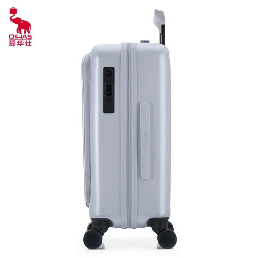 爱华仕前开盖商务行李箱男拉杆箱可充电20英寸登机箱旅行箱女密码箱6641 银色 20英寸（登机箱） 商品图7