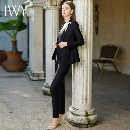 IWY/黑色高端职业装女套装西装秋冬新款职场面试经理工作服正装CP1876 商品图3
