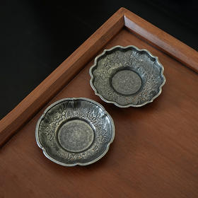 仿古花瓣茶杯托小杯垫隔热茶杯托做旧茶碟功夫茶具配件梅朵莲朵