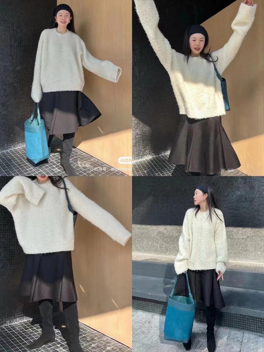 HIDEMI Snowman雪人加厚款粗针圈圈绒超保暖廓形大毛衣 商品图5