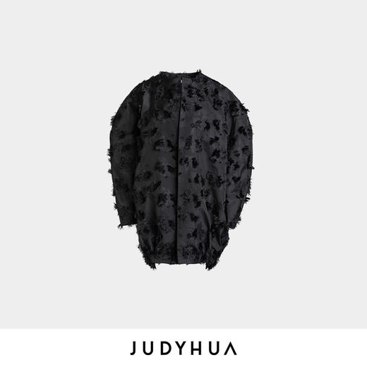JUDYHUA 植绒毛边肌理廓形设计款外套 商品图3