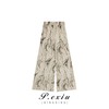01-1潘依绣丁丁宠粉夏季新款水墨风宽松时尚阔腿休闲裤 K1529 商品缩略图0