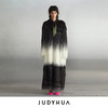JUDYHUA 黑白渐变环保皮草大衣 商品缩略图0