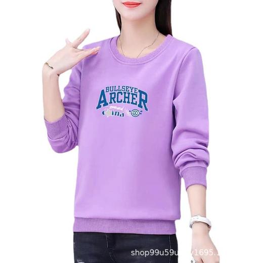 卫衣加绒棉质圆领宽松女式休闲运动衣显瘦时尚外套上衣字母印花 商品图4