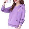 纯棉边帽卫衣女式春秋装外套休闲时尚宽松上衣字母印花运动衣显瘦 商品缩略图4