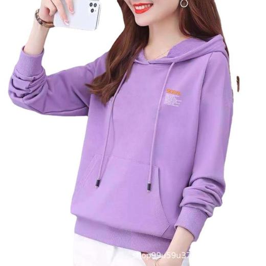 纯棉边帽卫衣女式春秋装外套休闲时尚宽松上衣字母印花运动衣显瘦 商品图4