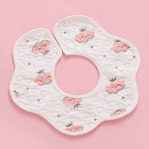 【10条装 ‘云朵般’绵柔体验】360度全棉宝宝围兜新生儿童加大围嘴洗漱纱布防水口水巾婴童用品 商品图6