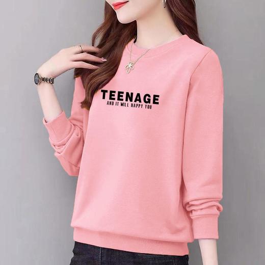 卫衣97%棉圆领女式休闲时尚宽松外套上衣字母印花运动衣显瘦新款 商品图1