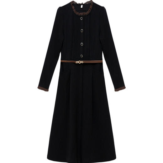 秋冬季新款针织毛线裙，中长款收腰打底A字裙时尚连衣裙QYM-HL-23X6673-Y 商品图4