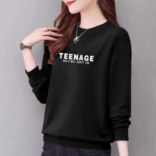 卫衣97%棉圆领女式休闲时尚宽松外套上衣字母印花运动衣显瘦新款 商品图2