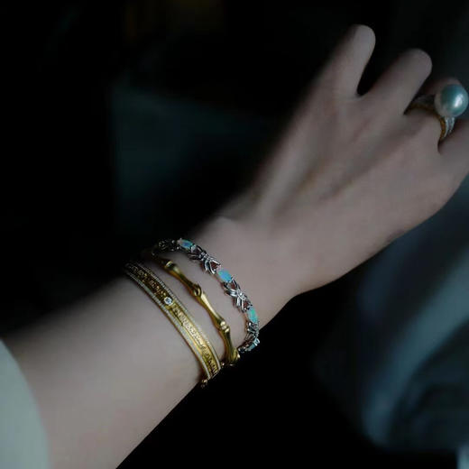 岁月拾遗 vintage炫‮水彩‬晶欧珀14k金镶‮手钻‬链 商品图2