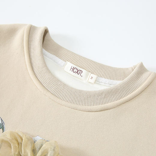 复古文艺印花圆领长袖加绒卫衣，女冬装新款休闲百搭套头上衣GYM-D0469 商品图2